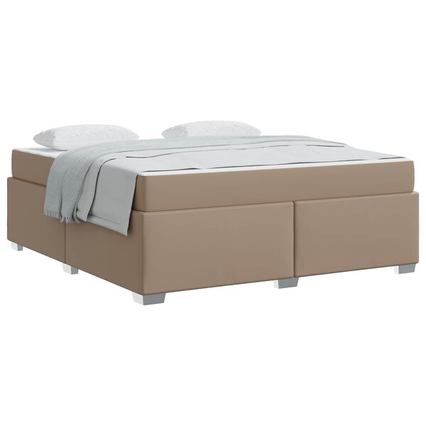 vidaXL Cadre de lit avec matelas Cappuccino 180 x 200 cm tissu