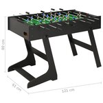 vidaXL Table de football pliante 121 x 61 x 80 cm Noir