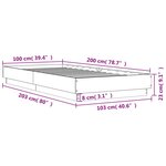 vidaXL Cadre de lit blanc 100x200 cm bois d'ingénierie