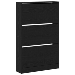 vidaXL Cabinet à chaussures avec étagère Chêne noir 80 x 21 x 125 5 cm