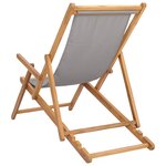 vidaXL Chaise de plage Gris clair Bois de teck massif