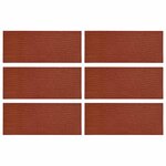 vidaXL Pierre de marchage 6 Pièces Rouge 60 5 x 25 x 2 cm Caoutchouc