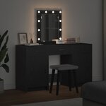 vidaXL Table de Toilette 3 Pièces Noir 50 x 41 x 135 cm Bois d'ingénierie