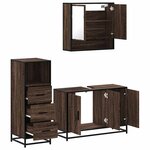 vidaXL Ensemble de meubles de salle de bain 3 Pièces Chêne marron
