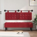 vidaXL Tête de lit suspendue Avec lumière LED Bordeaux Simili cuir