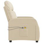 vidaXL Fauteuil électrique de massage Crème Tissu