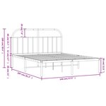 vidaXL Cadre de lit métal sans matelas avec tête de lit noir 140x200cm