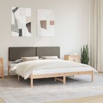 vidaXL Cadre de lit avec tête de lit rembourrée Taupe 200 x 200 cm