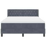 Lit avec sommier à ressorts vidaXL et matelas gris foncé 140x190 cm en velours