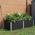 vidaXL Jardinière surélevée Noir 200 x 100 x 54 cm