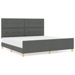 Cadre de lit vidaXL Gris foncé 200x200 cm Tissu