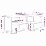 Meuble TV vidaXL en chêne artisan 90x35x35 cm en bois d'ingénierie