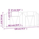 vidaXL Coussin de tête de lit marron 120 cm similicuir