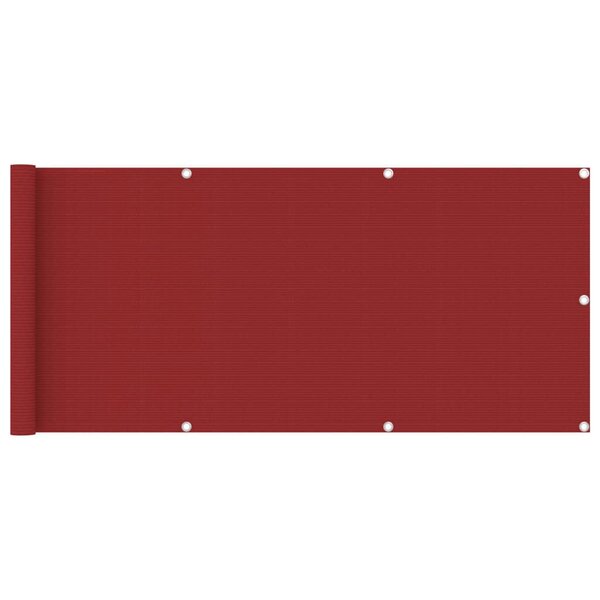 vidaXL Écran de balcon Rouge 75x400 cm PEHD