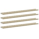 vidaXL Étagères murales 4 Pièces blanc et chêne sonoma 100x9x3 cm