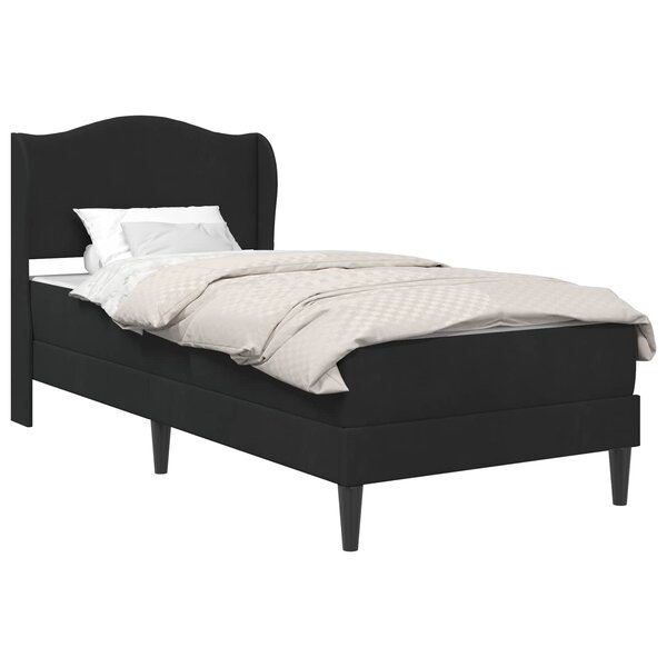 vidaXL Cadre de lit avec tête de lit Noir 90 x 190 cm Velours
