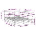 vidaXL Lit bibliothèque sans matelas blanc 140x200 cm bois pin massif