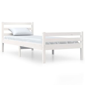 vidaXL Cadre de lit sans matelas blanc bois massif 90x200 cm
