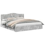 vidaXL Lit de Rangement Gris béton 200 x 200 cm Bois d'ingénierie