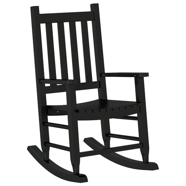vidaXL Chaise à bascule enfants noir bois de peuplier massif