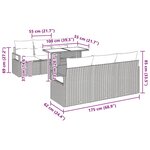 vidaXL Ensemble de canapé de jardin avec coussin 7 Pièces Marron et crème
