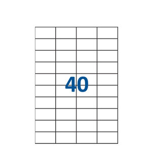 Lot de 200 Planches étiquettes autocollantes blanches sur feuille A4 : 52 5 x 29 7 mm (40 étiquettes)