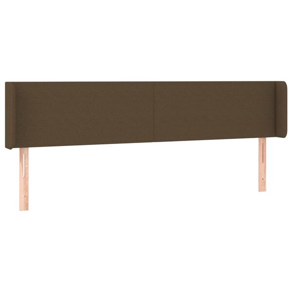 vidaXL Tête de lit avec oreilles Marron Foncé 203x16x78/88 cm Tissu