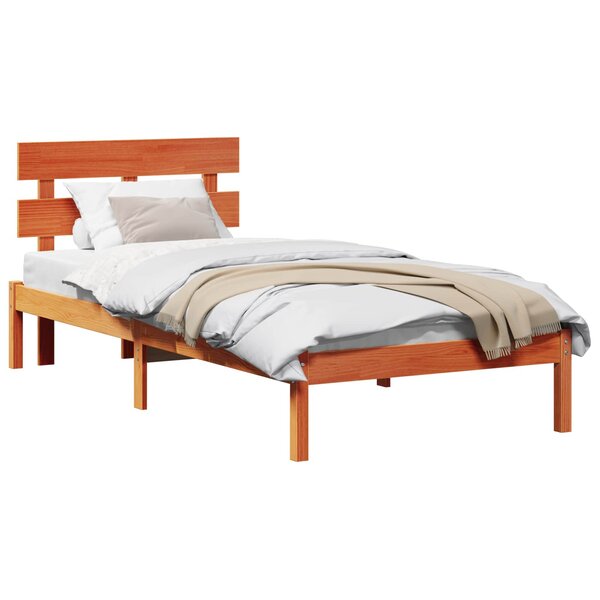 vidaXL Cadre de lit Marron 90 x 190 cm Bois de pin massif