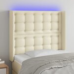 vidaXL Tête de lit à LED Crème 83x16x118/128 cm Similicuir