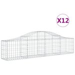 vidaXL Paniers à gabions arqués 12 Pièces 200x30x40/60 cm Fer galvanisé