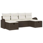 vidaXL Ensemble de canapé de jardin avec coussin 6 Pièces Marron et crème