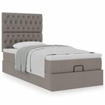 vidaXL Lit ottoman avec matelas taupe 90x200 cm tissu