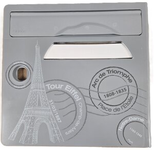 Porte avant décorée "Paris est belle" – fabriquée en France – en résine – ne rouille pas – porte interchangeable