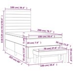 vidaXL Sommier à lattes de lit avec matelas Noir 100x200 cm Tissu