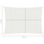 vidaXL Voile d'ombrage 160 g/m² Blanc 2 5x3 5 m PEHD