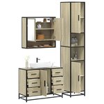 vidaXL Ensemble de meubles de salle de bain 3 Pièces chêne sonoma