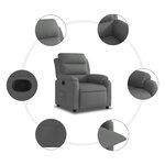 vidaXL Fauteuil inclinable Gris foncé Tissu