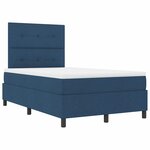 vidaXL Lit à ressorts avec matelas Bleu 120 x 190 cm tissu