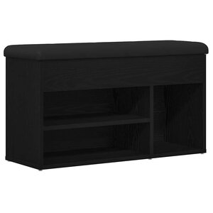 vidaXL Banc à chaussures Noir 80 x 30 x 45 cm Bois d'ingénierie
