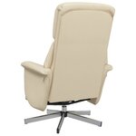 vidaXL Fauteuil inclinable avec repose-pied crème tissu