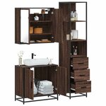 vidaXL Ensemble de meubles de salle de bain 3 Pièces Chêne marron