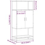 vidaXL Buffet haut sonoma gris 68x35x139 cm bois d'ingénierie et métal
