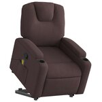 vidaXL Fauteuil inclinable de massage Marron foncé Tissu