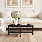 vidaXL Table basse Noir 87x48x35 cm Bois massif de pin