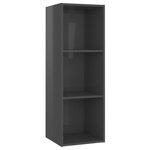 Vidaxl meubles tv 2 pièces gris brillant 107x35x37 cm aggloméré