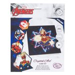 Carte Crystal Art à diamanter - Captain Marvel - 18 x 18 cm