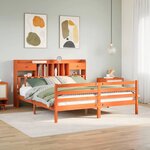 vidaXL Lit bibliothèque sans matelas cire marron 180x200 cm pin massif