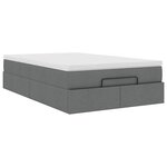 vidaXL Cadre de lit ottoman avec matelas gris foncé 120x200cm tissu