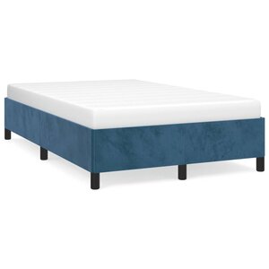 vidaXL Cadre de lit sans matelas bleu foncé 120x190 cm velours
