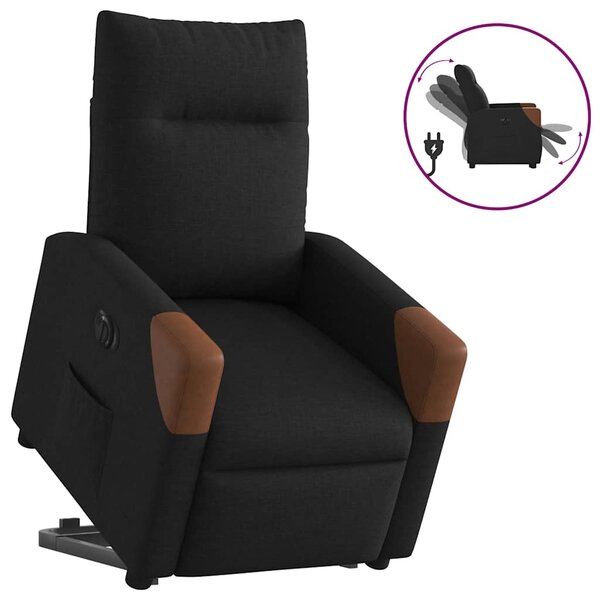 vidaXL Fauteuil inclinable électrique noir tissu